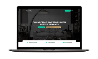 A laptop screen showcases a website with the message "Connecting Investors with Better Tenants" alongside a "Book a Call" button, reflecting innovative property management solutions in Hamilton.