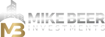 Logo of Mikebeer Investments, the best property management company, featuring stylized text and an emblem with a knight's helmet.