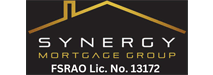 Logo of Synergy Mortgage Group featuring a stylized golden S and M on a black background with the text "FSRAO Lic. No. 13172" below, symbolizing the best property