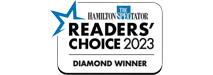 Hamilton Spectator Readers' Choice 2023 Diamond Winner logo for Property Management in Hamilton.