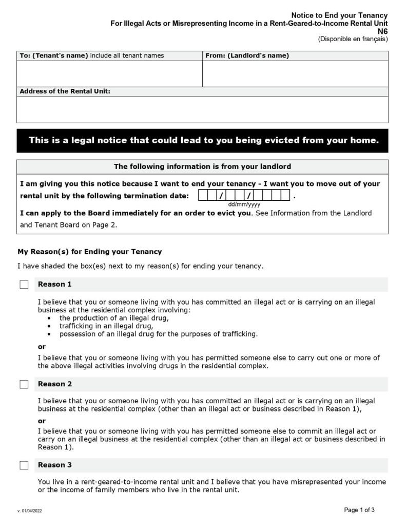 A Form N6 contract for a construction project sample.