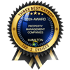 Award badge with text: "Three Best Rated, 2021 Award, Property Management Hamilton Companies, Top 3 Choices.