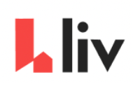 Logo for leasing services featuring the word "liv" with a stylized red "l" resembling a building next to a black "i" and "v".
