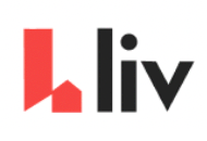 Logo for leasing services featuring the word "liv" with a stylized red "l" resembling a building next to a black "i" and "v".