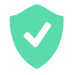 A green shield-shaped icon with a white check mark in the center, symbolizing leasing services approval.