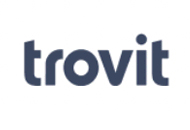 Logo of Trovit, featuring the brand name in lowercase blue letters on a white background, symbolizing their leasing services.