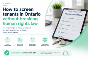 Ontario tenant screening guide showing rental application and tenant selection process while complying with Ontario Human Rights Code requirements.