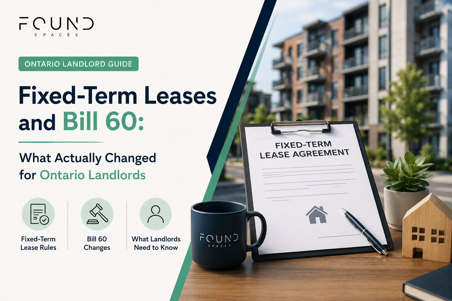 Fixed-term lease agreement illustrating Bill 60 changes for Ontario landlords, including updated rules for fixed-term residential tenancy agreements and lease renewals.