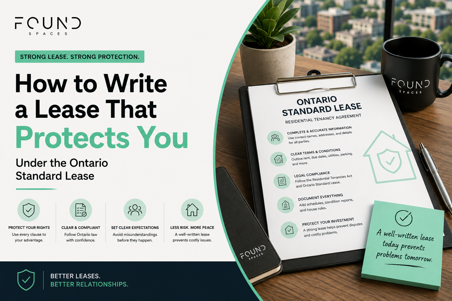 Ontario Standard Lease guide for landlords showing how to write a lease that protects your rental property, clarifies tenant responsibilities, and complies with Ontario tenancy laws.
